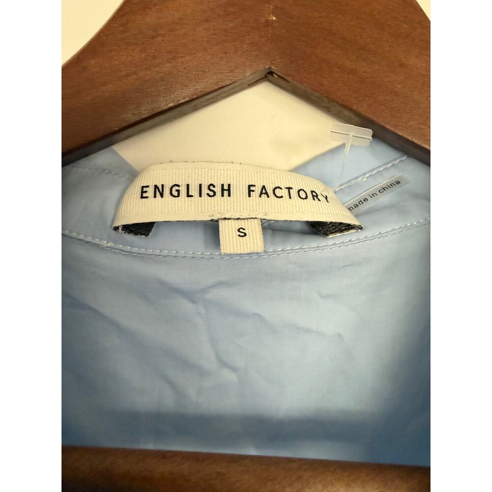 English Factory Stripe Contrast Shirt Mini Dress in Blue Size S - Picture 5 of 8
